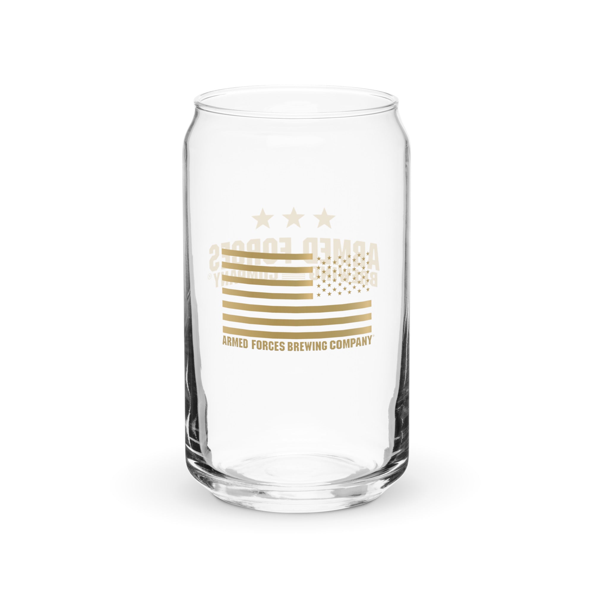 Gold can-shaped glass